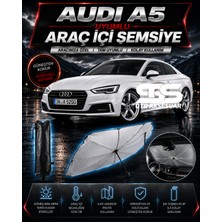 STS Oto Aksesuar Audi A5 Araç Ön Cam Güneşliği Katlanabilir Şemsiye Oto Güneşlik Uv Korumalı Gölgelik Araba Oto Şemsiyesi