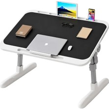 Veraura Lifestyle SN-29699 Çok Fonksiyonlu Katlanabilir Yatak Koltuk Laptop Masası Yükseklik ve Açı Ayarlı Siyah 60X40CM