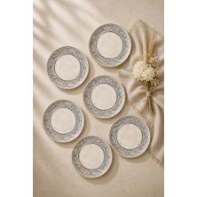By Bone Rug 6'lı Porselen Servis ve Yemek Tabağı Seti 25 cm