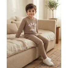 Bej Renkli Erkek Çocuk 3 Ip Şardonlu Takım