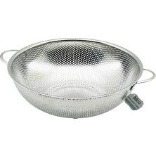 Veraura Lifestyle 28CM Metal Kulplu Çelik Sepet Süzgeç Ince Tel Ayaklı