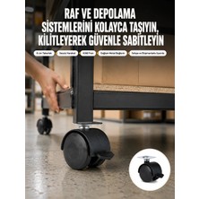 Veraura Lifestyle 6 cm Kilitli Tekerlek Ayak 4 Adet Sehpa ve Ekipman Uyumlu