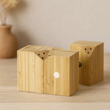 Veraura Lifestyle Bambu Mıknatıslı 2'li Tuzluk ve Baharatlık Seti (5x5 Cm, Y:7 Cm)