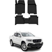 Omac Mercedes X Class 2018-2026 uyumlu 4D Havuzlu Paspas Kauçuk Siyah 3 Parça