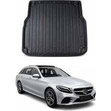 Omac Mercedes C Serisi W205 Kombi - Station Wagon 2014-2020 Uyumlu Araca Özel Kauçuk Bagaj Havuzu Siyah