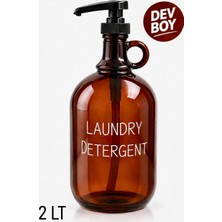 Aşkana Dev Boy 2 Lt Amber Cam Sıvı Deterjanlık, Çamaşır Deterjanı,yumuşatıcı,sıvı Sabunluk, En Büyük Boy Çok Amaçlı Dispenser