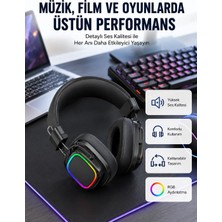 Veraura Lifestyle Rgb Işıklı Katlanabilir Bluetooth 5.3 Kulak Üstü Kulaklık