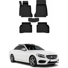 Omac Mercedes C Series W205 2015-2021 Uyumlu 4d Havuzlu Paspas Kauçuk Siyah 5 Parça