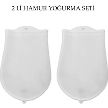 Veraura Lifestyle Hamur Torbası 2 Li Set Orta ve Büyük Hamur Silikon Şeffaf Yoğurma Torbası Ekmek Makarna Mantı Yoğur