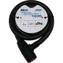 Veraura Lifestyle Anahtarlı Aç-Kapa Kilit Kapaklı Motor - Bisiklet Kilit Çelik Tel Siyah Şeffaf Kılıf 20MMX150CM