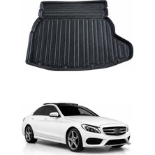 Omac Mercedes C Serisi W205 2014-2020 Uyumlu Araca Özel Kauçuk Bagaj Havuzu Siyah Rampalı ve Kulaklı Için
