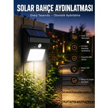 Veraura Lifestyle Solar Lamba Giriş, Bahçe Yol Avlu Hareket Sensörlü LED Parlak Gece Su Geçirmez