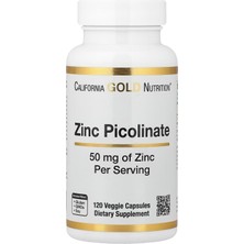 California Gold Nutrition Zinc Picolinate 50 Mg, 120 Vejetaryen Kapsül