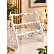 Takı Standı - Küpe Standı - Kolye Askısı - Modern Takı ve Küpe Standı - 3 Bölmeli Küpe Standı