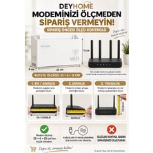 deyhome 3’lü Modem Düzenleme Seti Beyaz Modem Gizleme Kutusu 20 Adet Kablo Düzenleyici ve 2 Vidalı Askı