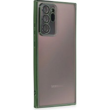 Jenerik Samsung Galaxy Note 20 Ultra Kılıf Razer Lensli Silikon - Yeşil