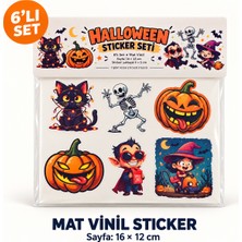 Tişört Kodu Halloween Karakterleri Mat Vinil Sticker Seti – 6’lı