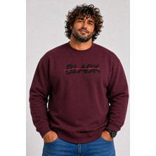 Starbattal Erkek Büyük Beden Sıfır Yaka 3ip Sweat Black 24202 Murdum