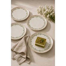 By Bone Oliva 6'lı Porselen Pasta Tabağı Seti 19 cm | Tatlı Tabağı, Kahvaltı ve Sunum Tabağı
