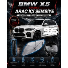 STS Oto Aksesuar Bmw X5 Araç Ön Cam Güneşliği Katlanabilir Şemsiye Oto Güneşlik Uv Korumalı Gölgelik Araba Oto Şemsiyesi