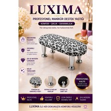 Luxima Beyaz Leopar Desenli Manikür Sehpası Manikür Yastığı Kol Dayama