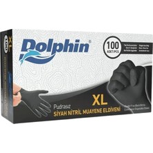 Şengür Ambalaj Dolphin Xl Beden Siyah Nitril Muayene Eldiveni - 100'LÜ Paket