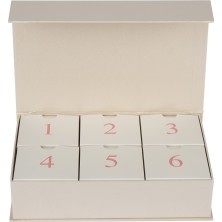 Baleza 6'lı Mıknatıslı Boş Advent Calendar Kutusu Sedefli Beyaz - Yılbaşı, Yeni Yıl ve Doğum Günü Sürprizi İçin 6 Gözlü Sert Mukavva İçi Boş Hediye Kutusu