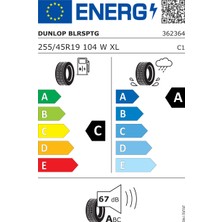 Dunlop 255/45R19 104W Blue Response Tg Xl Üretim Tarihi: 2026 Oto Yaz Lastiği