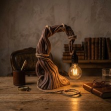 SPIRA3D  Ağaç Temalı Fantastik Lamba, 3D Rustik Halatlı Masa Lambası Gece Lambası, Vintage Dekoratif Ağaç Dalı Tasarım Rustik Abajur
