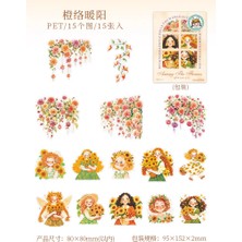 Papatya Craft O11-15 Adet Kiz ve Cicek Pet Sticker
