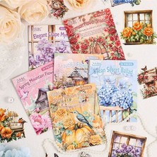 Papatya Craft P17-10 Adet Çiçekli Eşya Washi Sticker - Renk : Kırmızı