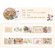 Papatya Craft G2-2m Pul Washi Masking Tape Kendinden Kesimli