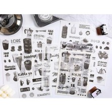 Papatya Craft E6-6 Sayfa Siyah Beyaz Washi Sticker - Numara : 1
