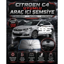 STS Oto Aksesuar Citroen C4 Araç Ön Cam Güneşliği Katlanabilir Şemsiye Oto Güneşlik Uv Korumalı Gölgelik Araba Oto Şemsiyesi