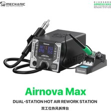 Ural Teknik Mechanıc Airnova Max Çift Istasyon Sıcak Hava ve Havya Pcb Anakart Lehimleme Istasyonu