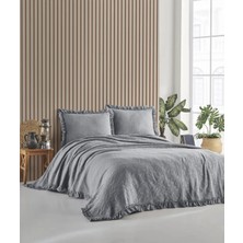 Colezium Şaheser Home Collection Yatak Örtüsü Çift Kişilik Ilda Gri