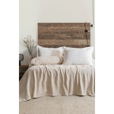 Colezium Şaheser Home Collection Yatak Örtüsü Seti Çift Kişilik Derek Bej