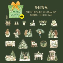 Papatya Craft P17-20 Adet Merry Christmas Pet Sticker