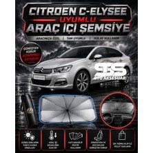 STS Oto Aksesuar Citroen C-Elysee Araç Ön Cam Güneşliği Katlanabilir Şemsiye Oto Güneşlik Uv Korumalı Gölgelik Araba Oto Şemsiyesi