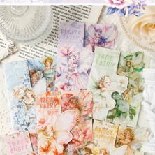 Papatya Craft O16-30 Adet Peri ve Çiçek Pet Sticker - Renk : Mavi