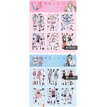 Papatya Craft E5-6 Sayfa Tatlı Kız Pet Sticker - Numara : 1