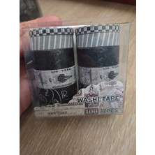 Papatya Craft Y16-10 Adet Siyah Beyaz Washi Tape Numara:3