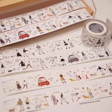 Papatya Craft K20-WANLE Studio 100CM Kopek Gezdiriyorum Washi Tape Kendinden Kesimli
