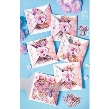 Papatya Craft P7-10 Adet Hologramlı Sakura Çiçek Pet Sticker - Numara : 1