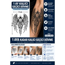 1 Ay Kalıcı 24 Saat Sonra Kararan 11X18 cm Büyük Boy Savaşcı Melek Dövme  Model Geçici Dövme Tattoo