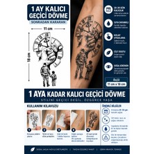1 Ay Kalıcı 24 Saat Sonra Kararan 11X18 cm Büyük Boy Baba Oğul Saat Dövmesi  Model Geçici  Tattoo