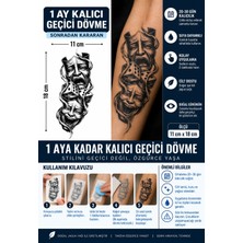 1 Ay Kalıcı 24 Saat Sonra Kararan 11X18 cm Büyük Boy Palyaço Dövmesi  Model Geçici Dövme Tattoo