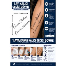 1 Ay Kalıcı 24 Saat Sonra Kararan 11X18 cm Büyük Boy Canım Annem ve Canım Babam Yazılı Geçici Dövme Tattoo