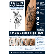 1 Ay Kalıcı 24 Saat Sonra Kararan 11X18 cm Büyük Boy Spartalı  Model Geçici Dövme Tattoo