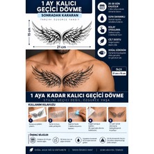 1 Ay Kalıcı 24 Saat Sonra Kararan 15X21 cm Göğüs Sırt Bel Kanat Model Geçici Dövme Tattoo